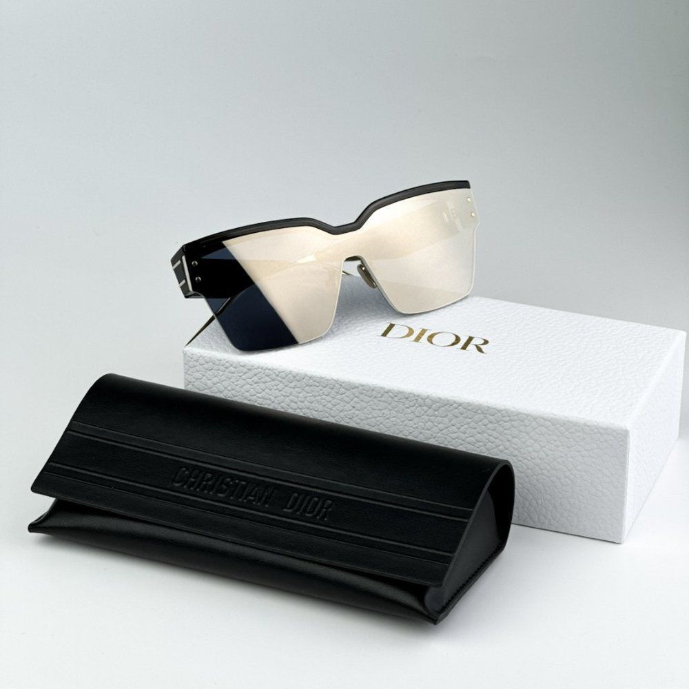 NEW Dior DIORCLUB M4U 55A5 Black Pale Smoke Mirrored Unisex Shield Sunglasses - Picture 3 of 11